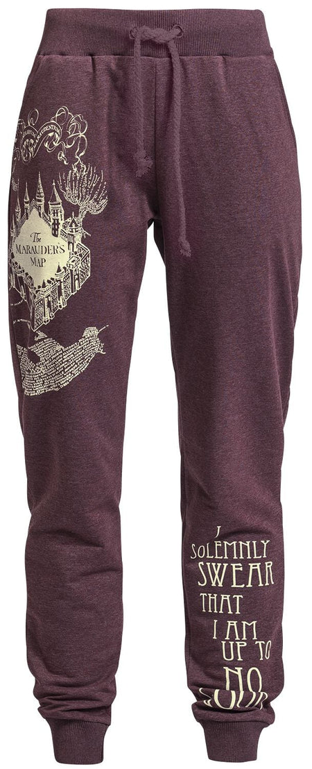 Bas de survêtement  de Harry Potter - La Carte Du Maraudeur - S à 3XL - pour Femme - bordeaux chiné - Harry Potter