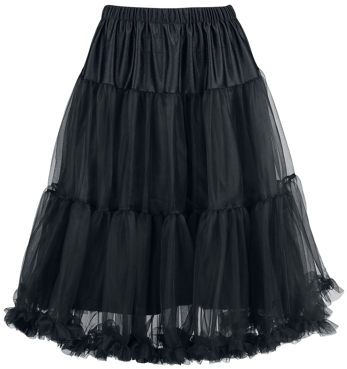 Jupe mi-longue Rockabilly de Hell Bunny - Penelope Petticoat - XS-S à XL-XXL - pour Femme - noir - hell bunny