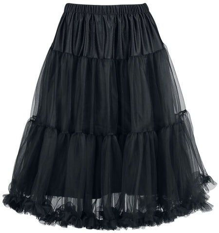 Jupe mi-longue Rockabilly de Hell Bunny - Penelope Petticoat - XS-S à XL-XXL - pour Femme - noir - hell bunny