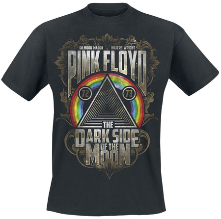 T-Shirt Manches courtes  de Pink Floyd - Dark Side - Feuilles d'Or - S à XXL - pour Homme - noir - Pink Floyd
