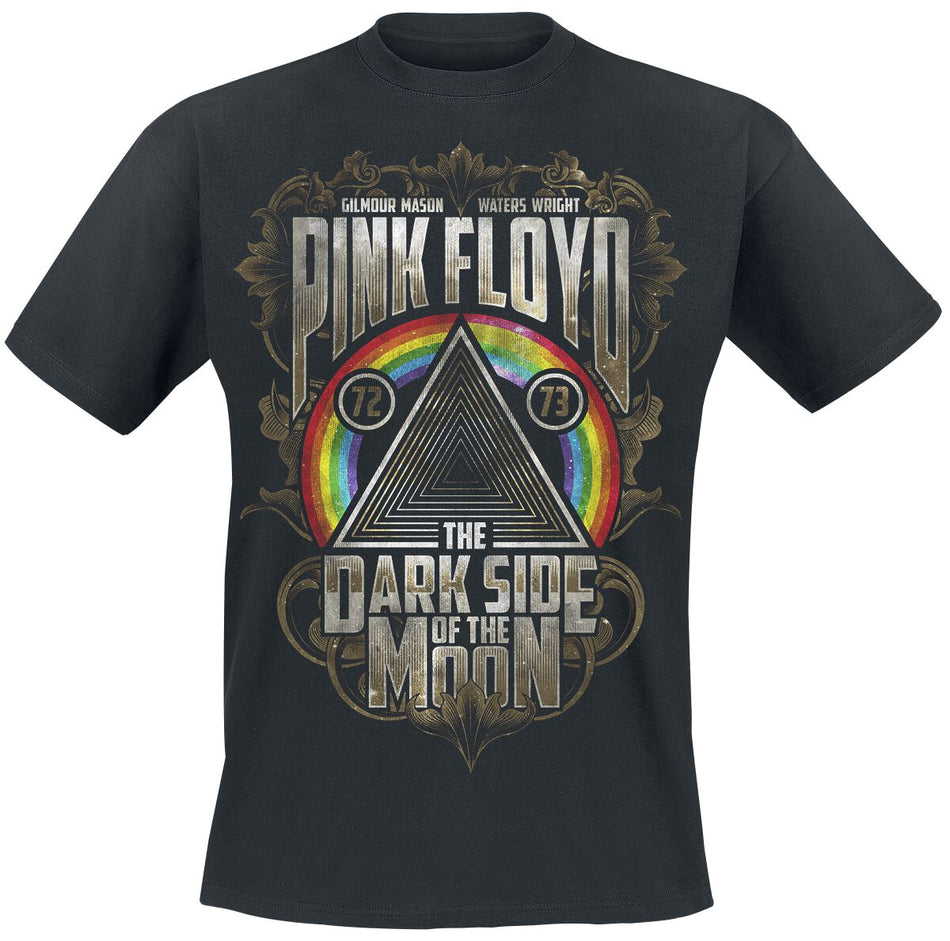 T-Shirt Manches courtes  de Pink Floyd - Dark Side - Feuilles d'Or - S à XXL - pour Homme - noir - Pink Floyd
