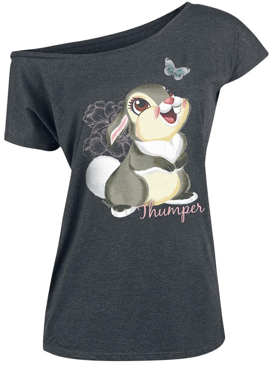 T-Shirt Manches courtes Disney de Bambi - Panpan - M à 5XL - pour Femme - gris chiné - Bambi