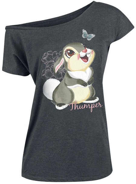 T-Shirt Manches courtes Disney de Bambi - Panpan - S à 5XL - pour Femme - gris chiné - Bambi