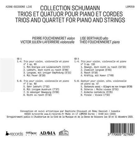 Schumann Collection / Trios et quatuor pour piano et cordes - Front Cover