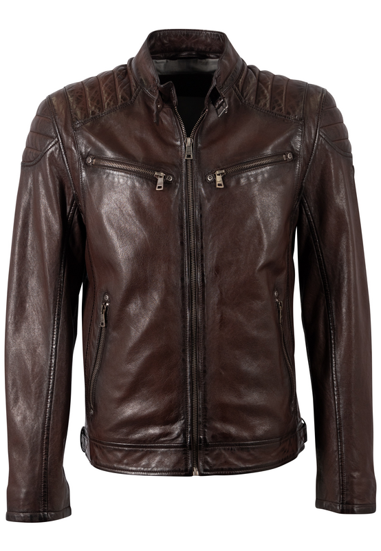 Veste en cuir  de Mauritius - Colt W18 Lasanv - S à 3XL - pour Homme - rouge marron - Mauritius - View 2