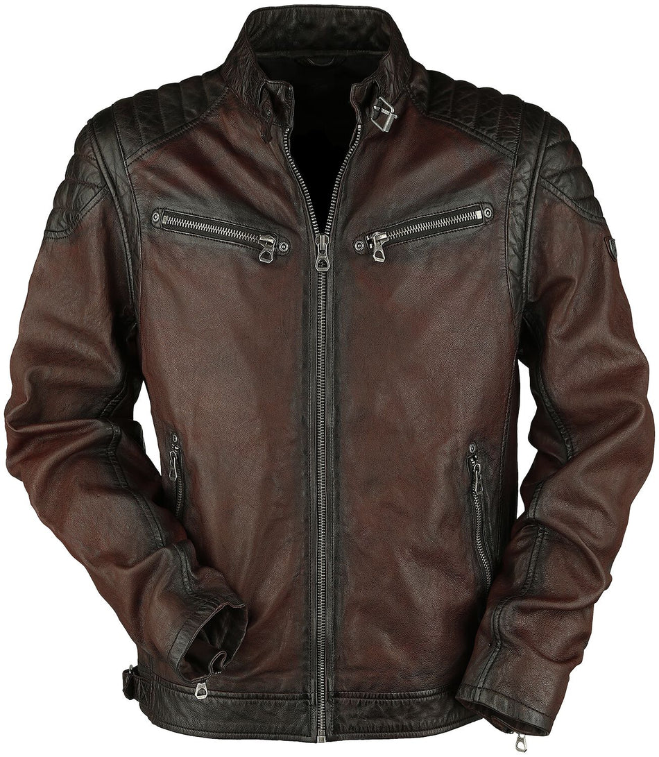 Veste en cuir  de Mauritius - Colt W18 Lasanv - S à 3XL - pour Homme - rouge marron - Mauritius
