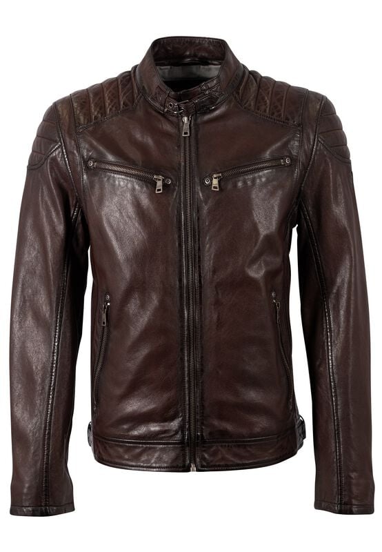 Veste en cuir  de Mauritius - Colt W18 Lasanv - S à 3XL - pour Homme - rouge marron - Mauritius