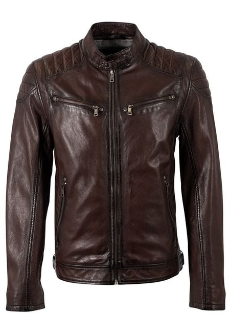 Veste en cuir  de Mauritius - Colt W18 Lasanv - S à 3XL - pour Homme - rouge marron - Mauritius
