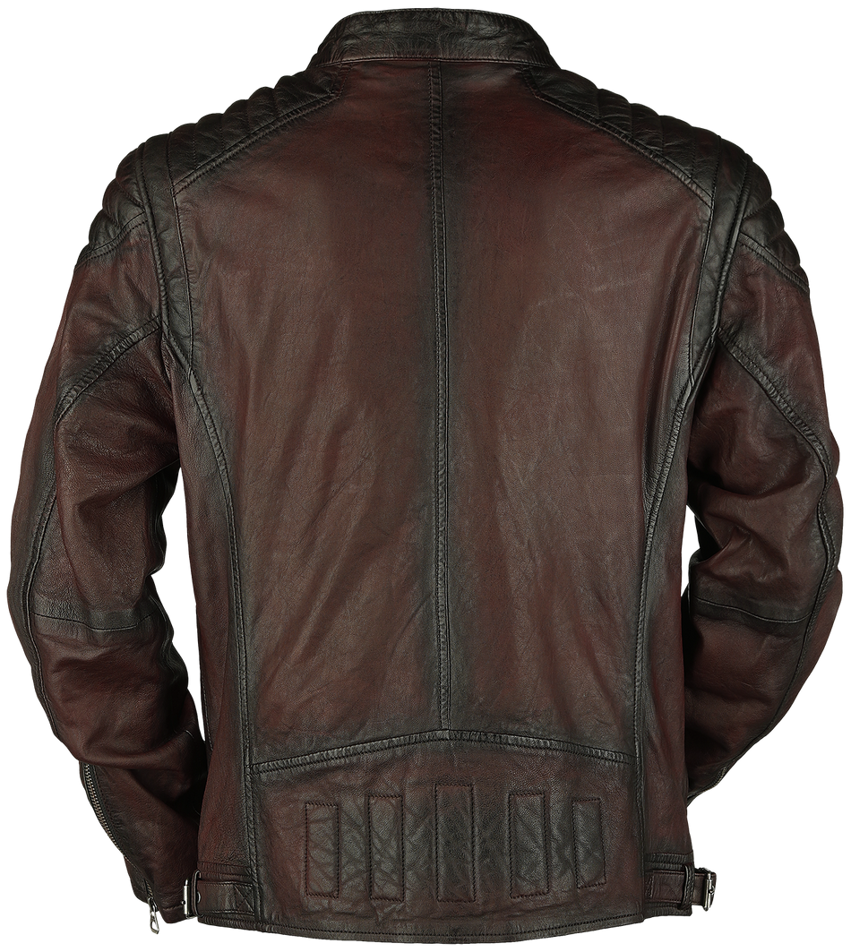 Veste en cuir  de Mauritius - Colt W18 Lasanv - S à 3XL - pour Homme - rouge marron - Mauritius - View 2