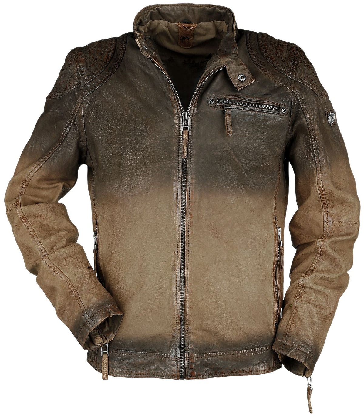 Veste en cuir  de Gipsy - Arne Slim Fit Lamov - S à XXL - pour Homme - marron foncé - gipsy