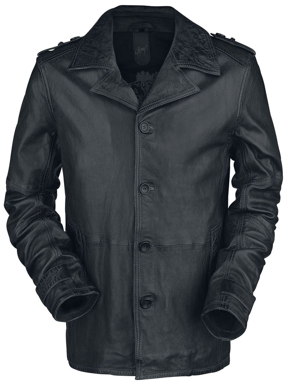 Manteau en cuir  de Gipsy - MIC Latriv W - S à 3XL - pour Homme - graphite - gipsy