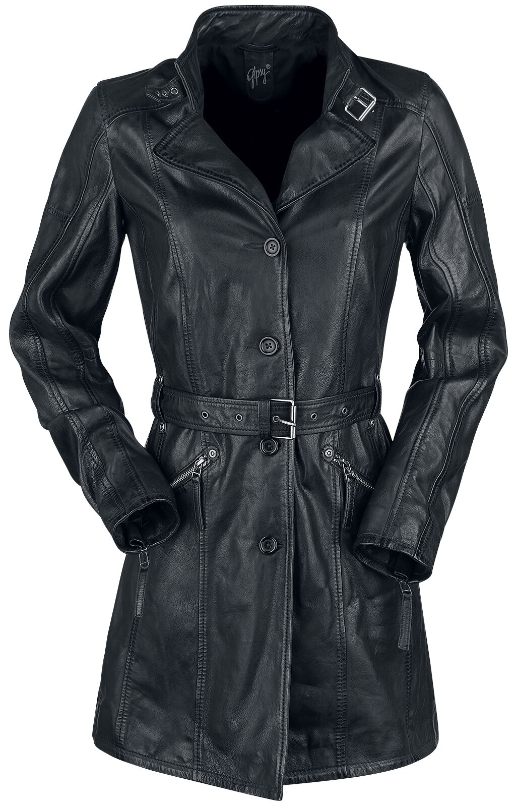Manteau en cuir  de Gipsy - GWAyleen - XS à XXL - pour Femme - noir - gipsy
