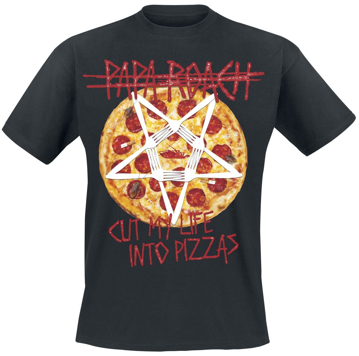 T-Shirt Manches courtes  de Papa Roach - Pizza - S à 5XL - pour Homme - noir - Papa Roach