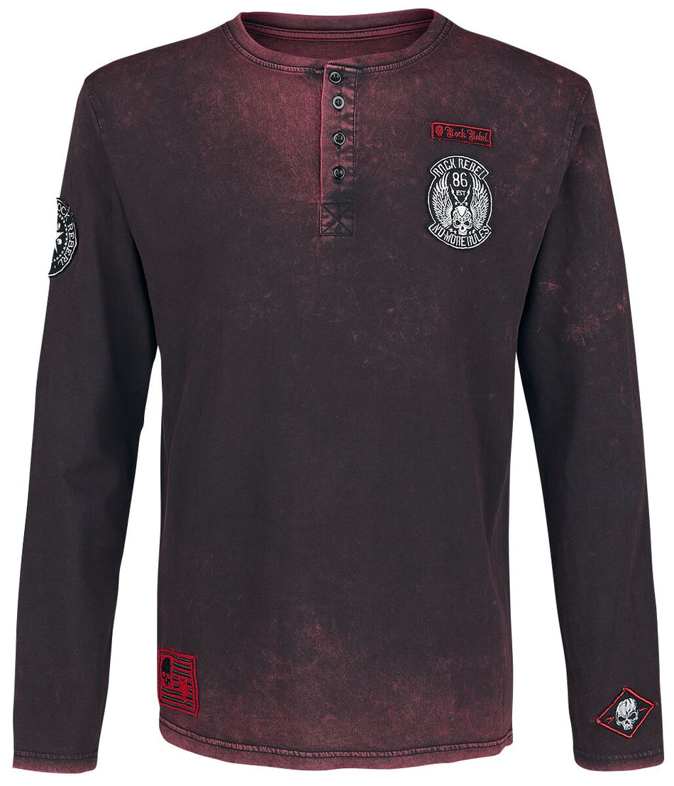 T-shirt manches longues  de Rock Rebel by EMP - Through The Glass - S à XXL - pour Homme - bordeaux - Rock Rebel by EMP