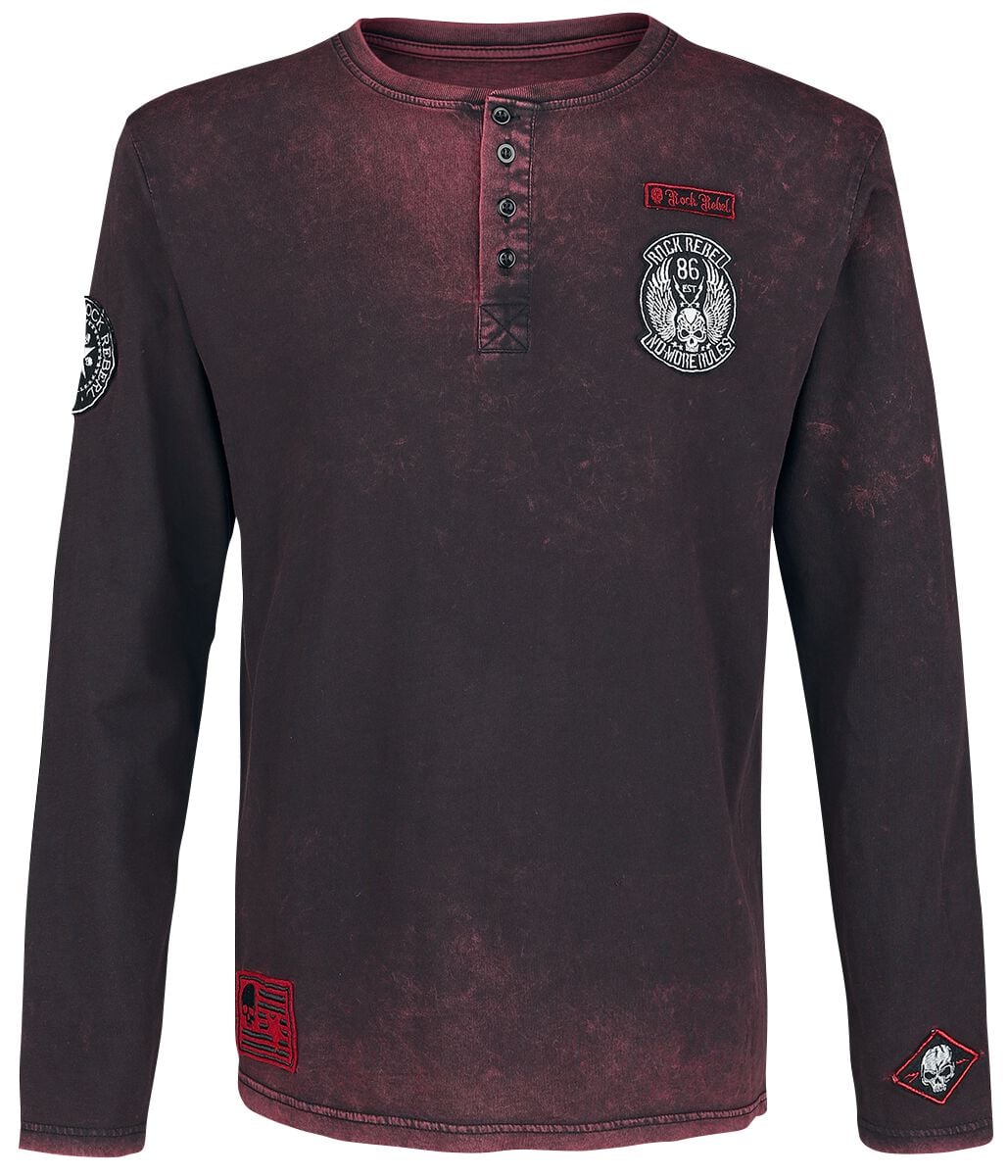 T-shirt manches longues  de Rock Rebel by EMP - Through The Glass - S à 5XL - pour Homme - bordeaux - Rock Rebel by EMP