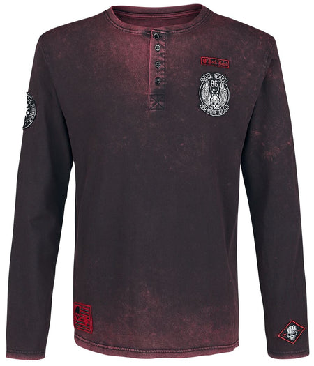 T-shirt manches longues  de Rock Rebel by EMP - Through The Glass - S à 5XL - pour Homme - bordeaux - Rock Rebel by EMP