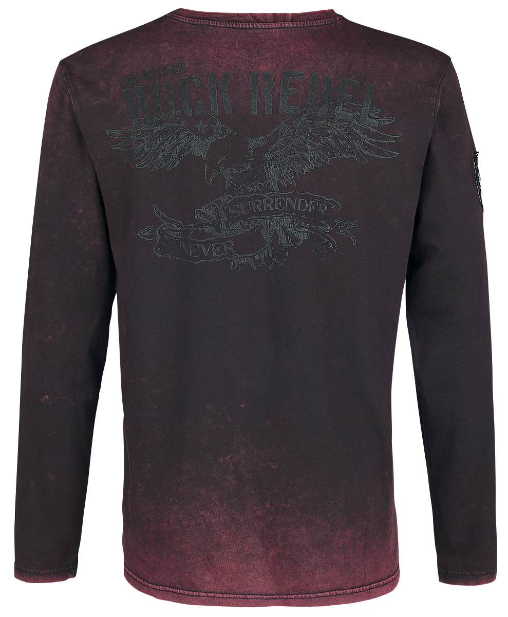 T-shirt manches longues  de Rock Rebel by EMP - Through The Glass - S à 5XL - pour Homme - bordeaux - Rock Rebel by EMP - View 2
