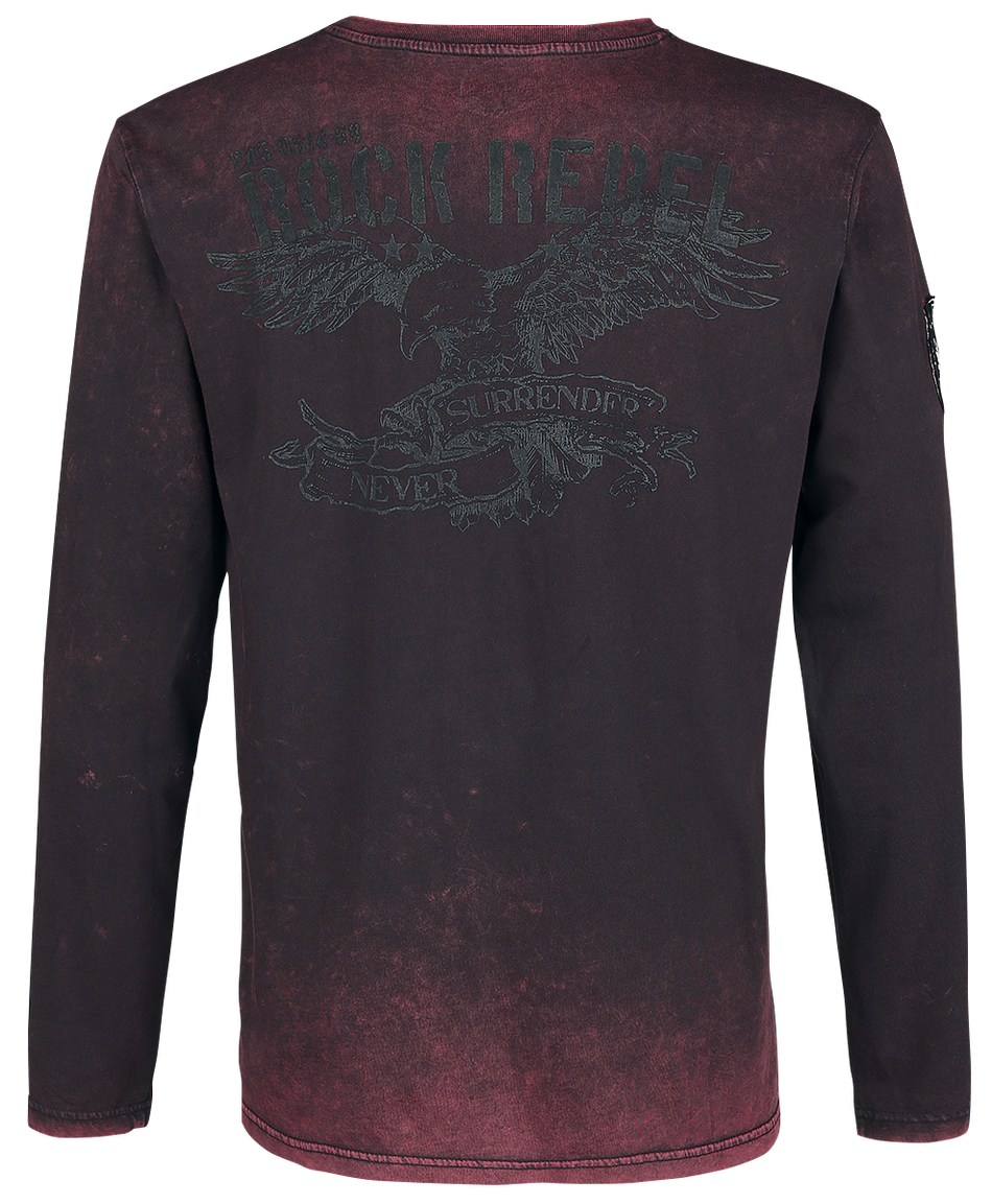 T-shirt manches longues  de Rock Rebel by EMP - Through The Glass - S à 5XL - pour Homme - bordeaux - Rock Rebel by EMP - View 2