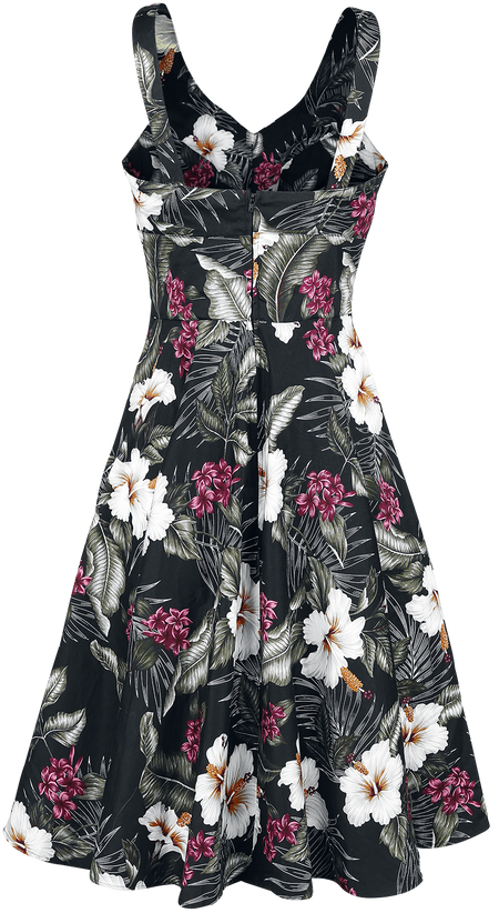 Robe mi-longue Rockabilly de Hell Bunny - Robe Année 50 Tahiti - XS à 4XL - pour Femme - noir - hell bunny - View 2