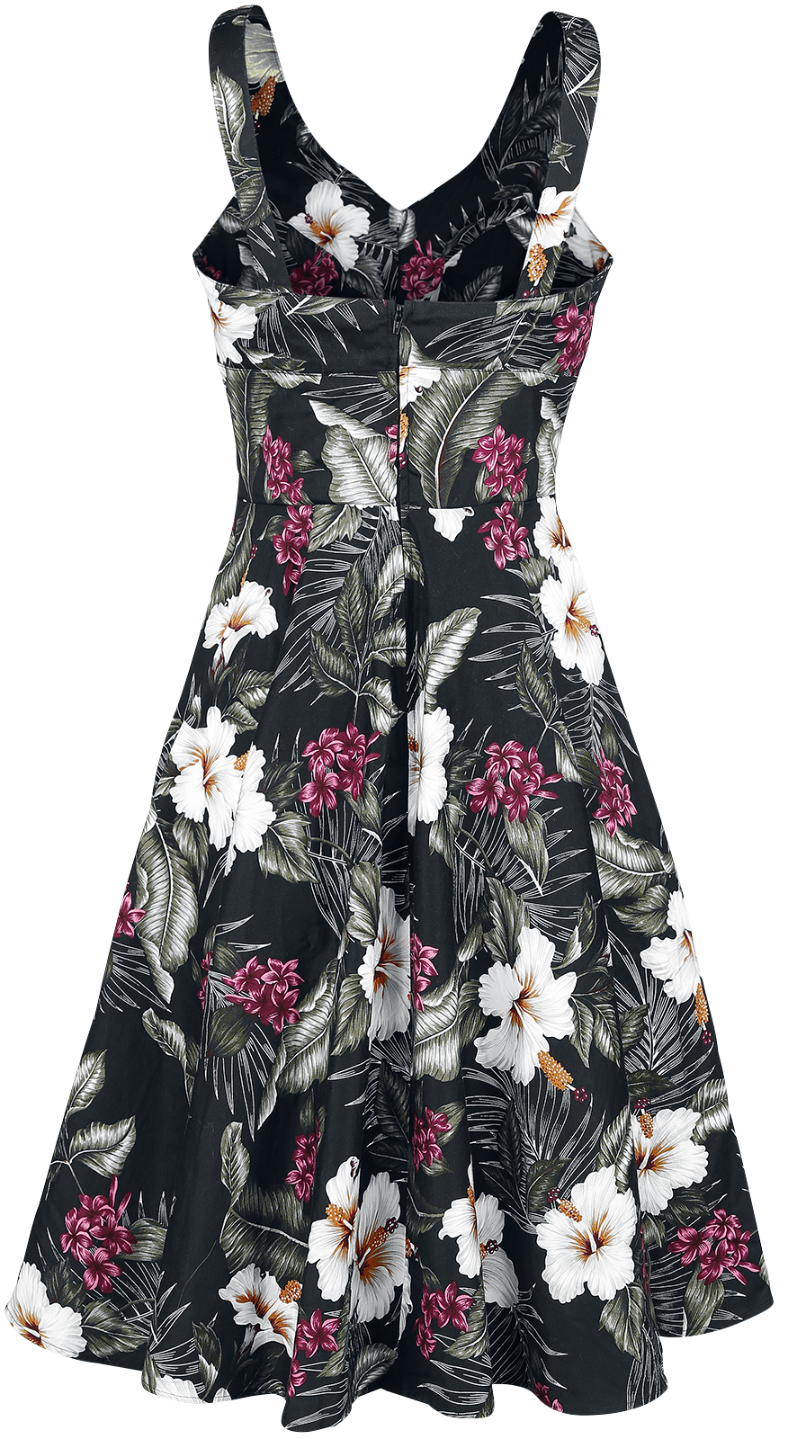 Robe mi-longue Rockabilly de Hell Bunny - Robe Année 50 Tahiti - XS à 4XL - pour Femme - noir - hell bunny - View 2
