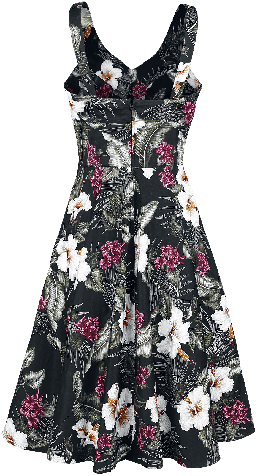 Robe mi-longue Rockabilly de Hell Bunny - Robe Année 50 Tahiti - XS à 4XL - pour Femme - noir - hell bunny - View 2