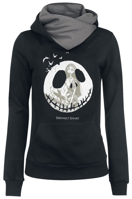Sweat-shirt à capuche Disney de L'Étrange Noël De Monsieur Jack - Jack Skellington & Sally - Seriously Spooky - XS à 5XL - pour Femme - noir/gris - L'Étrange Noël De Monsieur Jack
