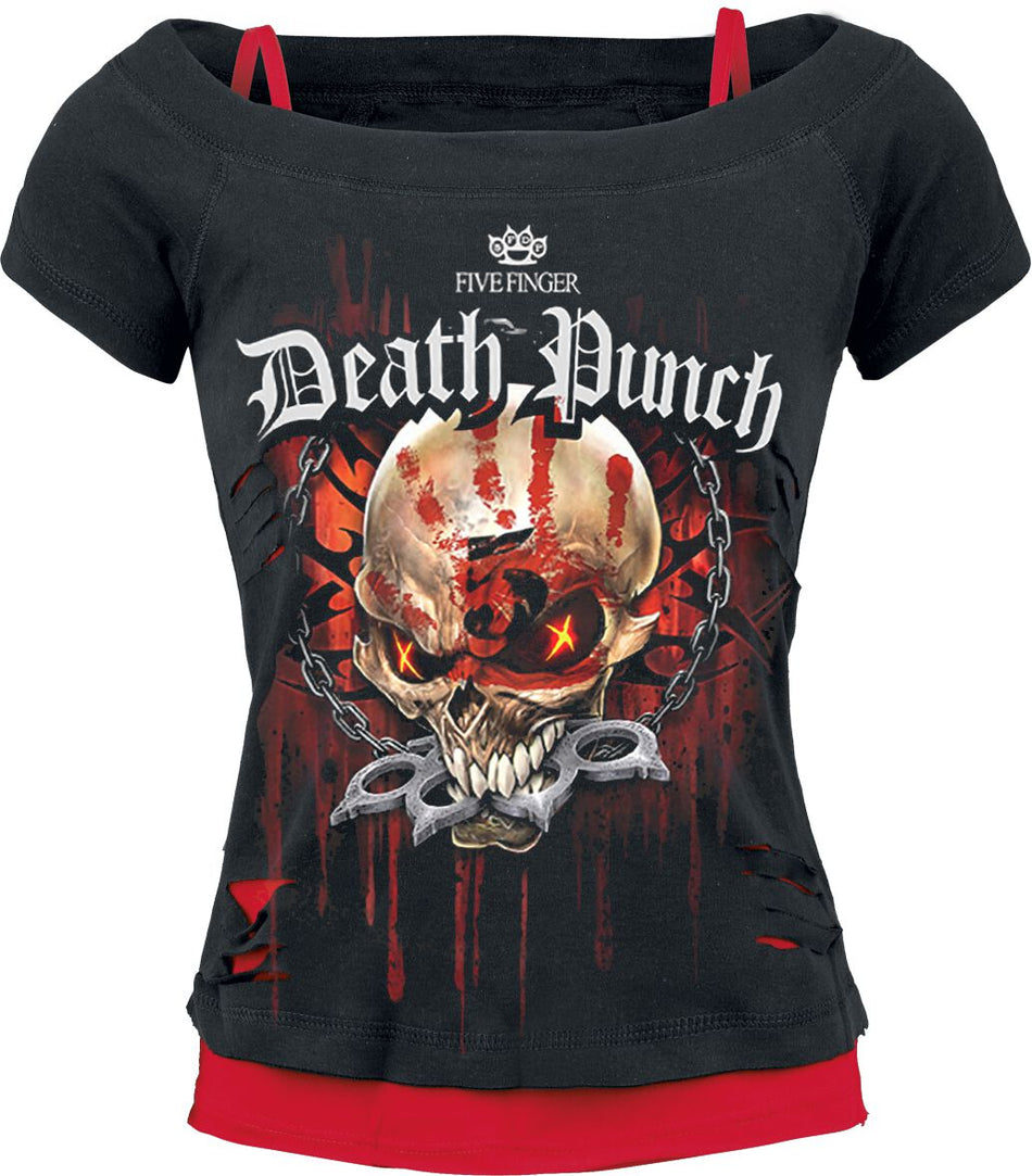 T-Shirt Manches courtes  de Five Finger Death Punch - Assassin - M à XXL - pour Femme - noir/rouge - Five Finger Death Punch