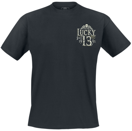 T-Shirt Manches courtes Rockabilly de Lucky 13 - Dead Skull - S à 3XL - pour Homme - noir - Lucky 13 - View 2