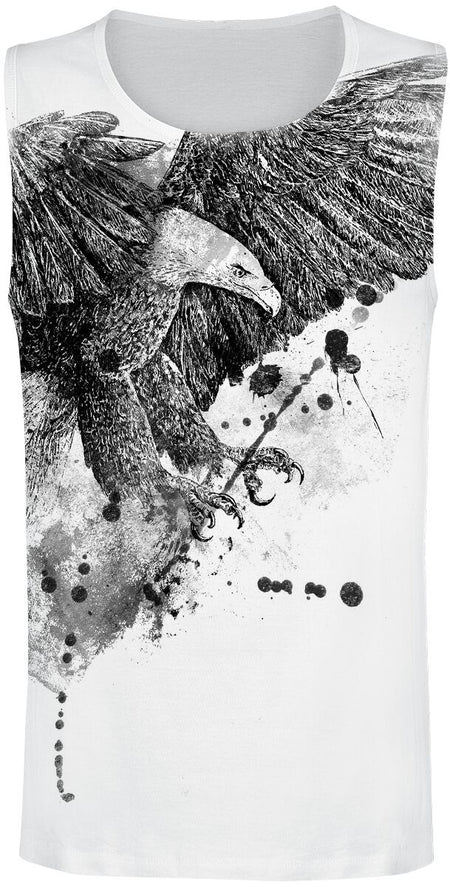 Débardeur  de Outer Vision - Eagle Attack - S à XL - pour Homme - blanc - Outer Vision