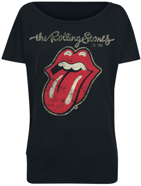 T-Shirt Manches courtes  de The Rolling Stones - Langue Usée - S à 5XL - pour Femme - noir - The Rolling Stones - View 2