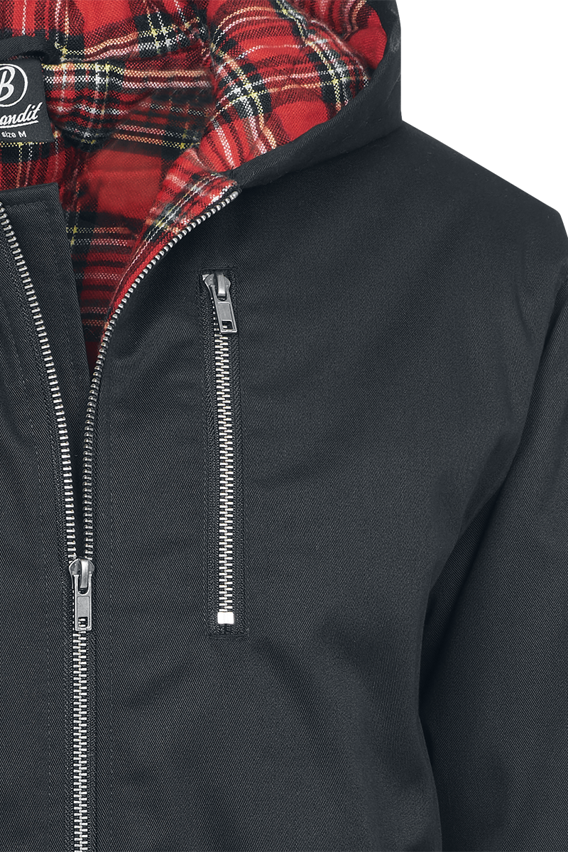Veste mi-saison Rockabilly de Brandit - Veste d'hiver à capuche Lord Canterbury - S à XXL - pour Homme - noir - Brandit - View 2