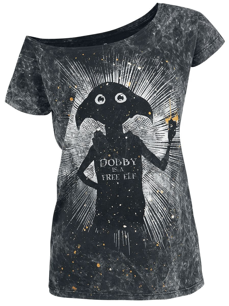 T-Shirt Manches courtes  de Harry Potter - Dobby Is A Free Elf - S à 4XL - pour Femme - noir - Harry Potter