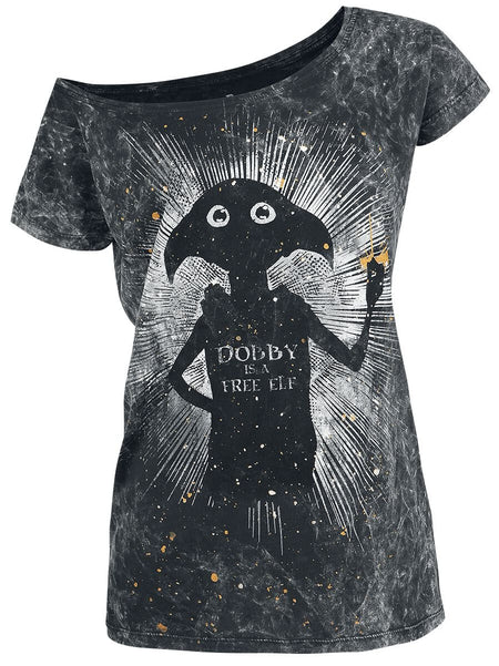 T-Shirt Manches courtes  de Harry Potter - Dobby Is A Free Elf - S à 4XL - pour Femme - noir - Harry Potter