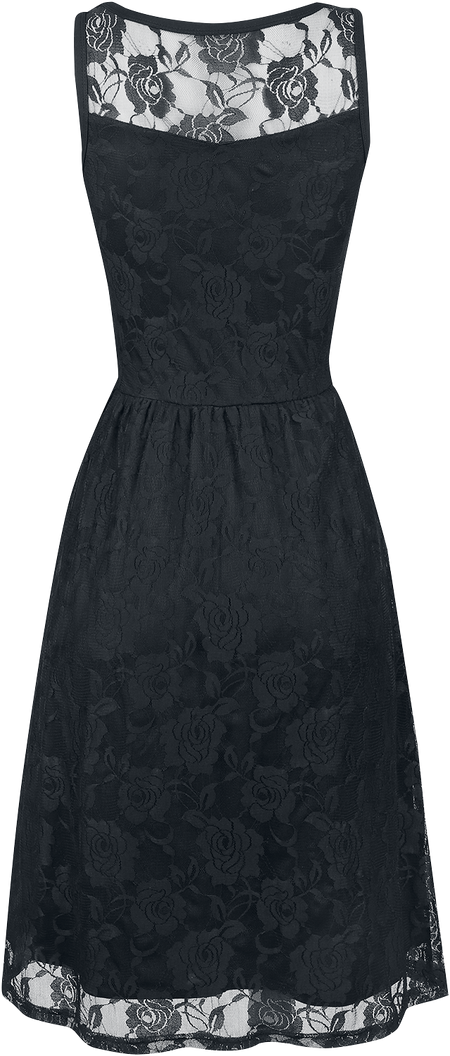 Robe mi-longue Gothic de Gothicana by EMP - Robe Sans Manches Dentelle - S à 5XL - pour Femme - noir - Gothicana by EMP - View 2