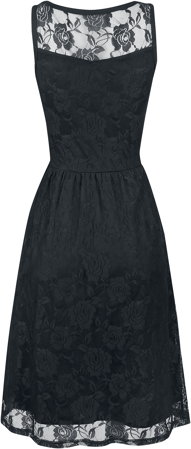 Robe mi-longue Gothic de Gothicana by EMP - Robe Sans Manches Dentelle - S à 5XL - pour Femme - noir - Gothicana by EMP - View 2