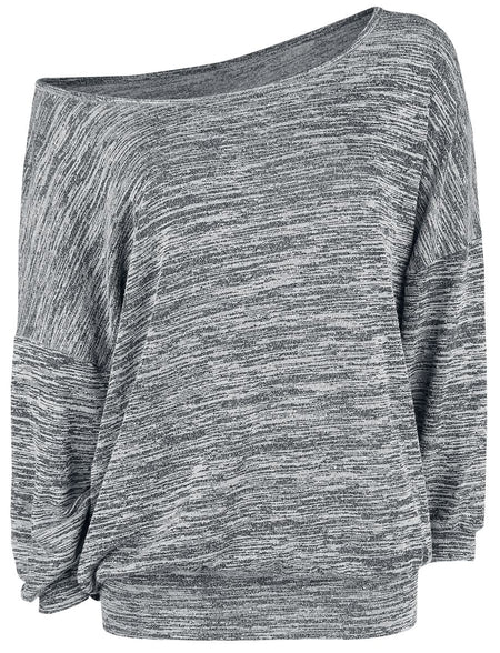 Pull tricoté  de RED by EMP - Pull Col Large Oversize Melange - S à XXL - pour Femme - gris chiné - RED by EMP