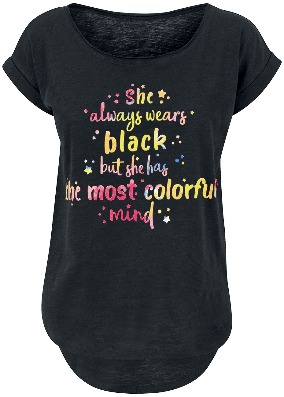 T-Shirt Manches courtes Fun de Slogans - Colorful Mind - XS à 5XL - pour Femme - noir - Slogans