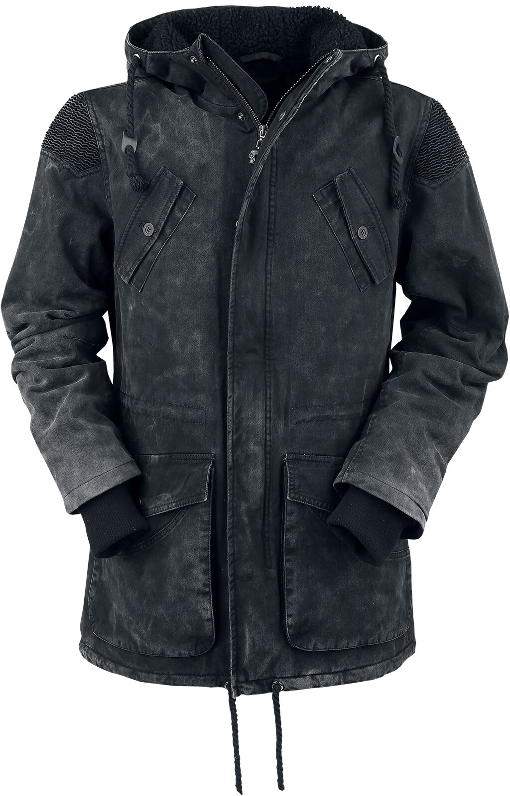 Veste d'hiver  de Rock Rebel by EMP - Parka De Style Vintage Avec Capuche En Tissu Éponge - M à XXL - pour Homme - gris - Rock Rebel by EMP