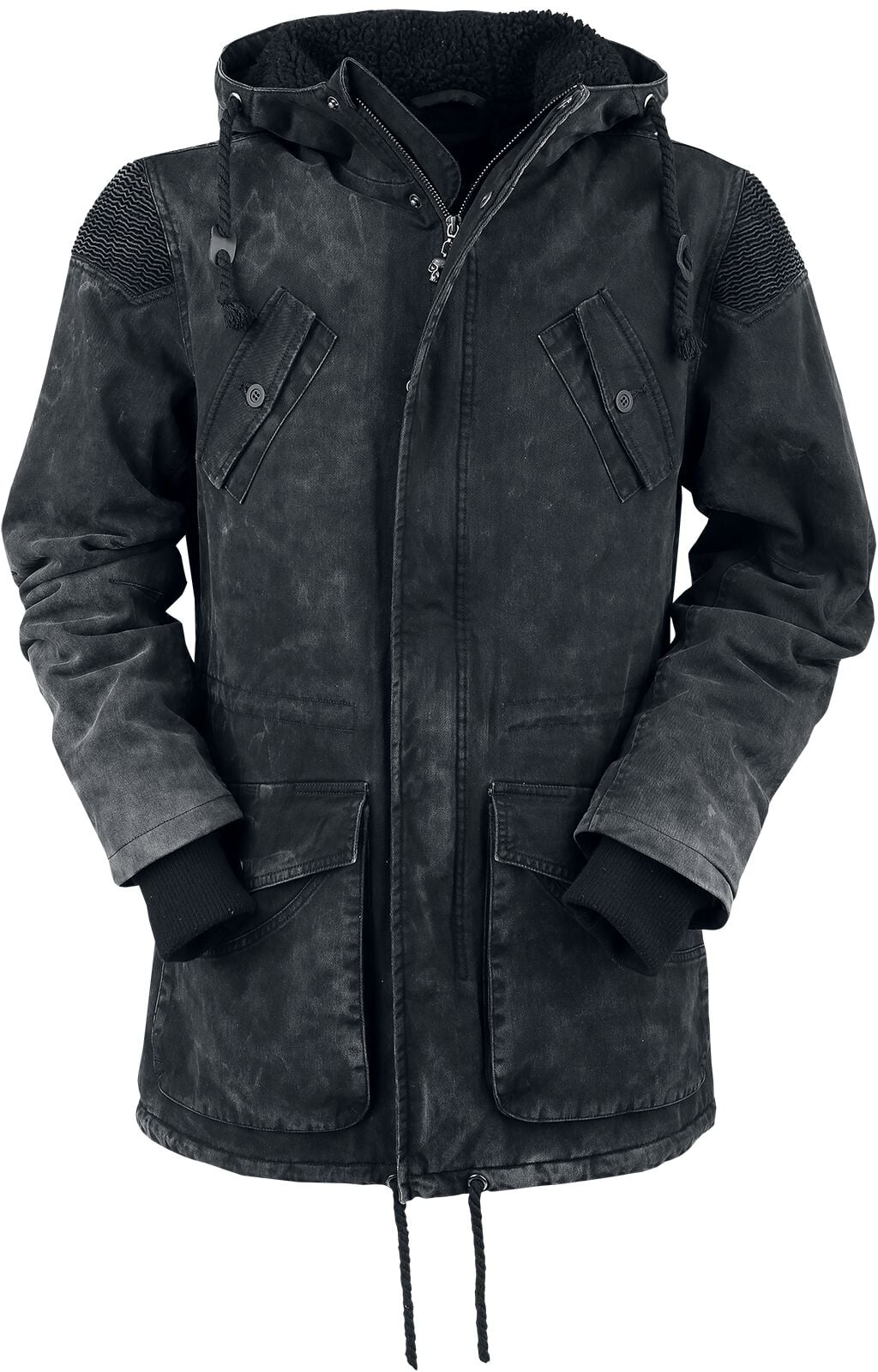 Manteau d'hiver  de Rock Rebel by EMP - Parka De Style Vintage Avec Capuche En Tissu Éponge - M à XXL - pour Homme - gris - Rock Rebel by EMP