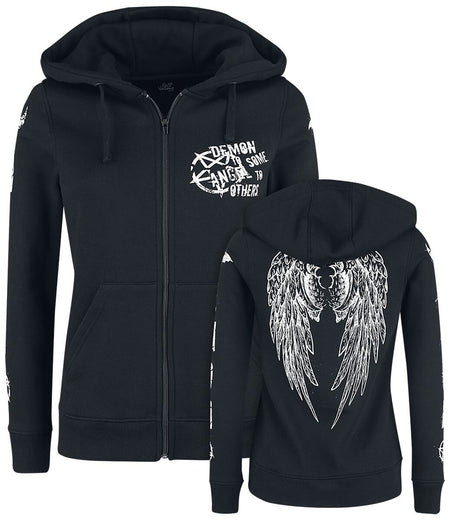 Sweat-shirt zippé à capuche Gothic de Gothicana by EMP - Freaking Out Loud - XS à 5XL - pour Femme - noir - Gothicana by EMP