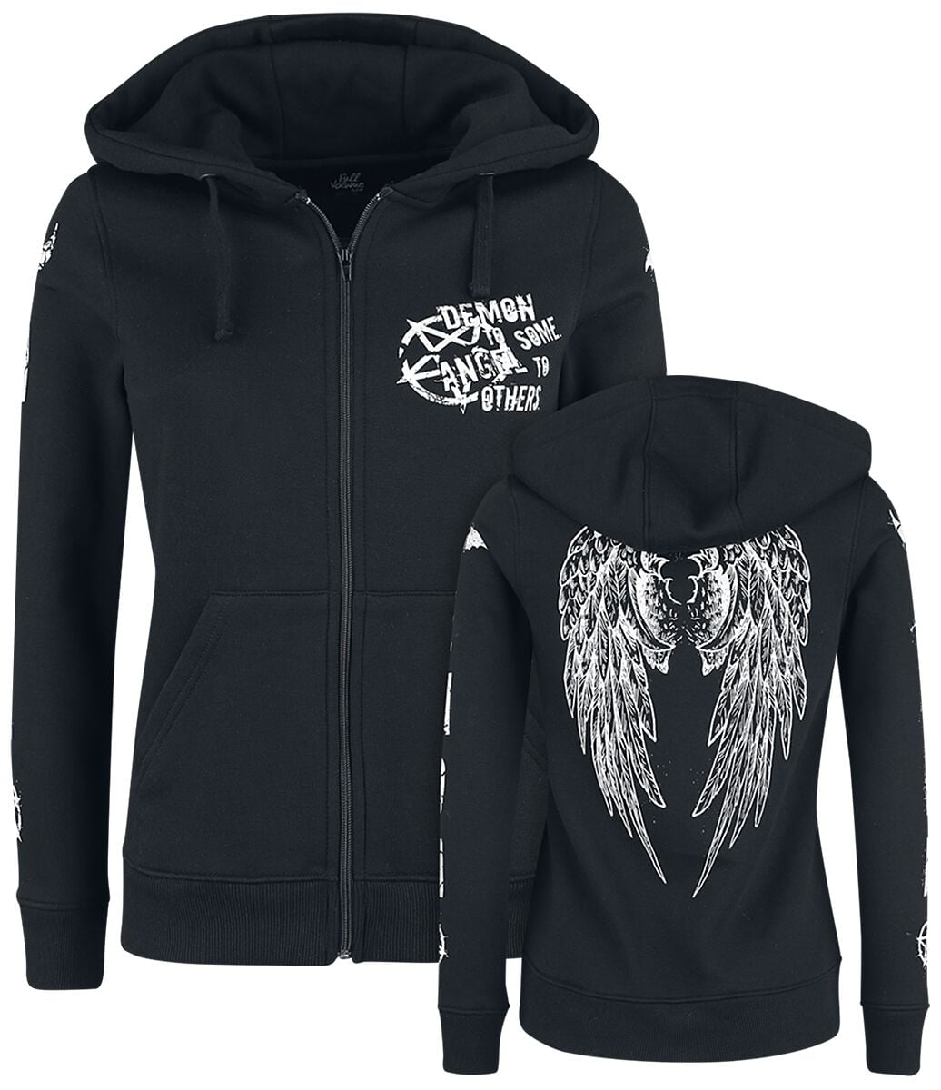 Sweat-shirt zippé à capuche Gothic de Gothicana by EMP - Freaking Out Loud - XS à 5XL - pour Femme - noir - Gothicana by EMP