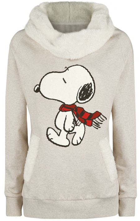 Sweat-shirt  de Snoopy - Snoopy Winter - S à XXL - pour Femme - beige chiné - Snoopy