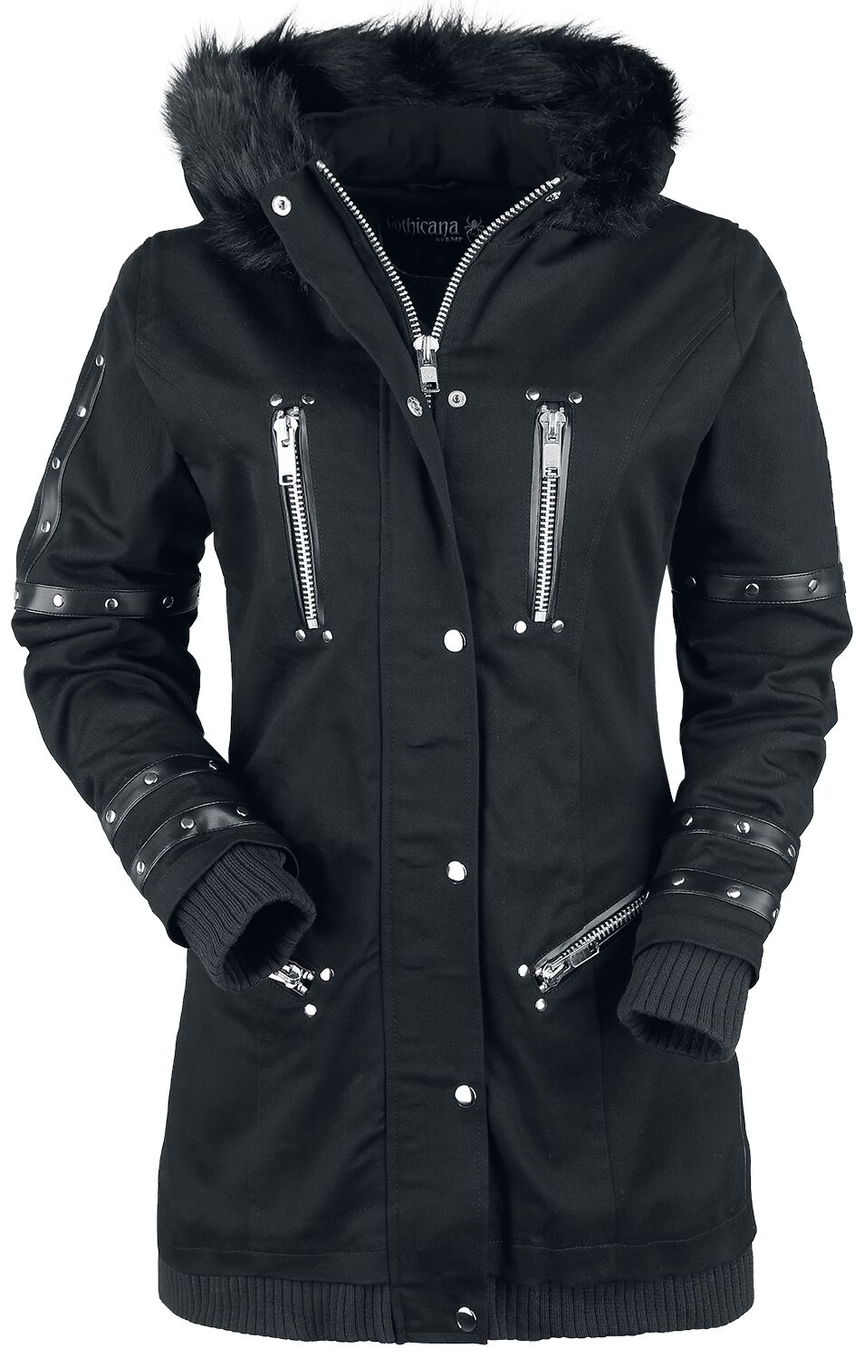Manteau d'hiver Gothic de Gothicana by EMP - Bloodsucker - XS à 5XL - pour Femme - noir - Gothicana by EMP