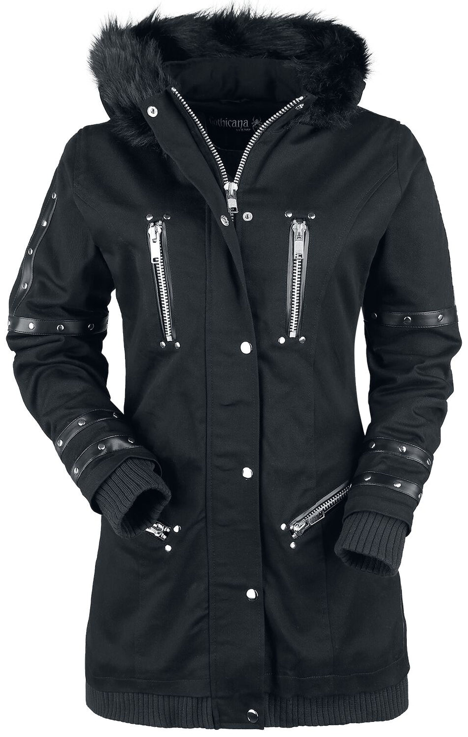 Manteau d'hiver Gothic de Gothicana by EMP - Bloodsucker - XS à 5XL - pour Femme - noir - Gothicana by EMP