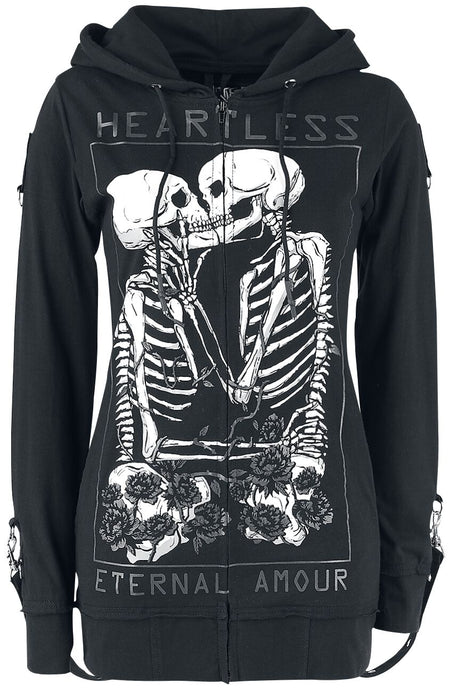 Sweat-shirt zippé à capuche  de Heartless - Sweat À Capuche Karin - S à 4XL - pour Femme - noir - Heartless