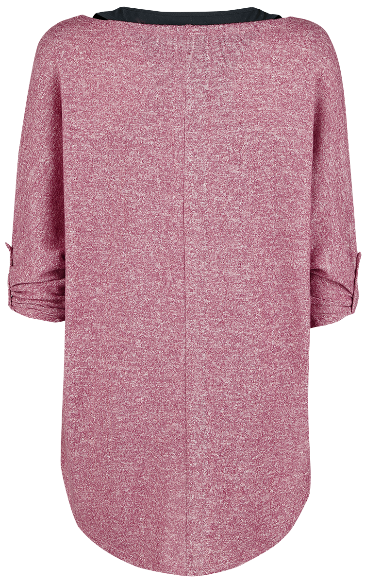 T-shirt manches longues  de RED by EMP - Cuddly Loose - S à 3XL - pour Femme - bordeaux/noir - RED by EMP - View 2