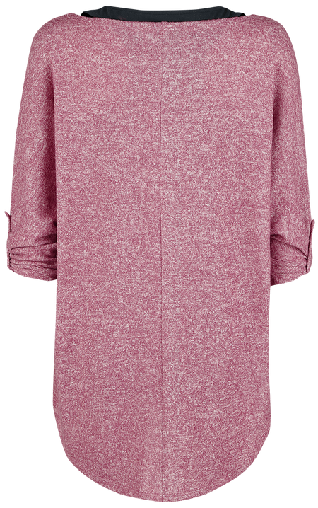 T-shirt manches longues  de RED by EMP - Cuddly Loose - S à 3XL - pour Femme - bordeaux/noir - RED by EMP - View 2