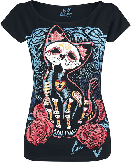 T-Shirt Manches courtes  de Full Volume by EMP - Keep Me Going - S à 3XL - pour Femme - noir - Full Volume by EMP