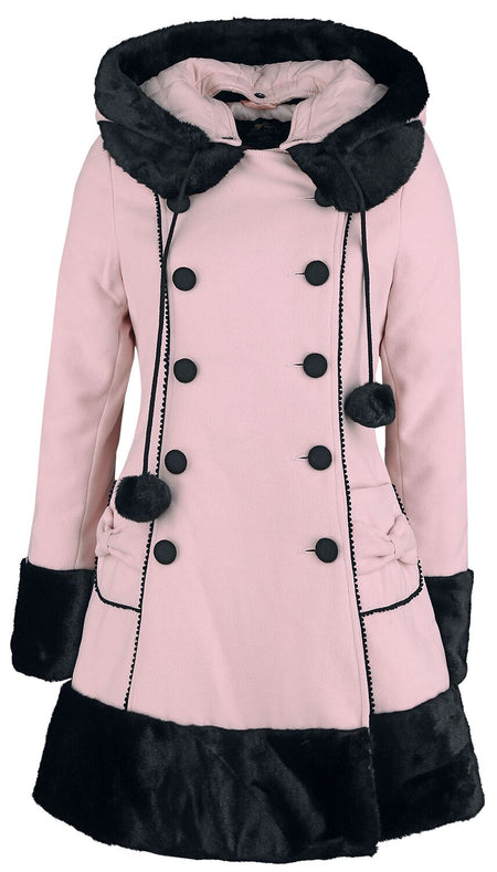 Manteau d'hiver Rockabilly de Hell Bunny - Manteau Sarah Jane - XS à 4XL - pour Femme - rose clair - hell bunny