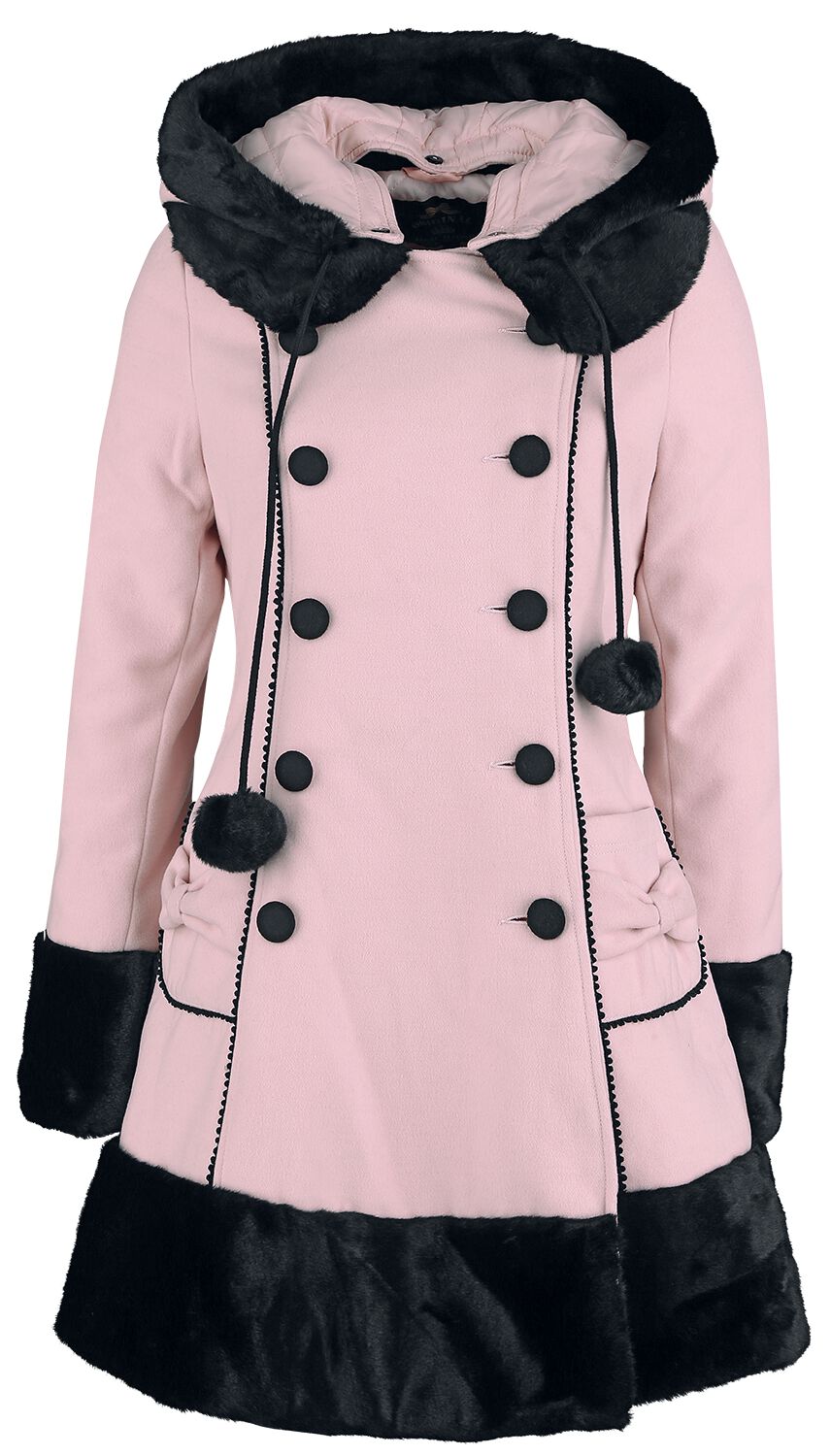 Manteau d'hiver Rockabilly de Hell Bunny - Manteau Sarah Jane - XS à 4XL - pour Femme - rose clair - hell bunny